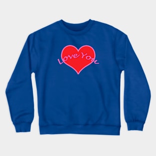 Love You-Heart Crewneck Sweatshirt